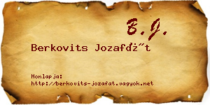 Berkovits Jozafát névjegykártya
